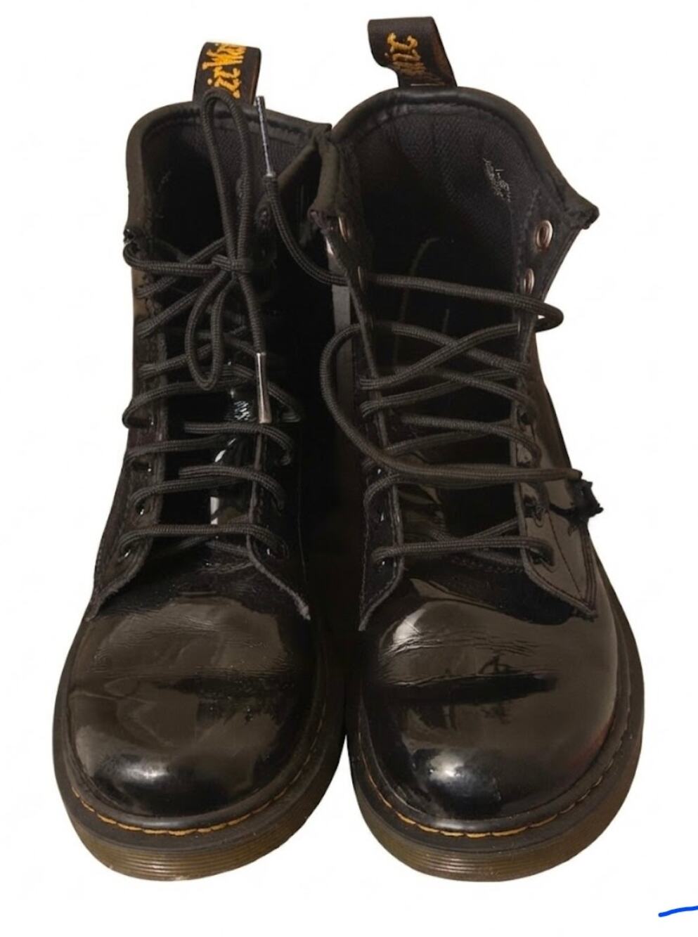Dr. Martens Junior Youth 1460 J Patent Black Leather Combat Boots Size 1